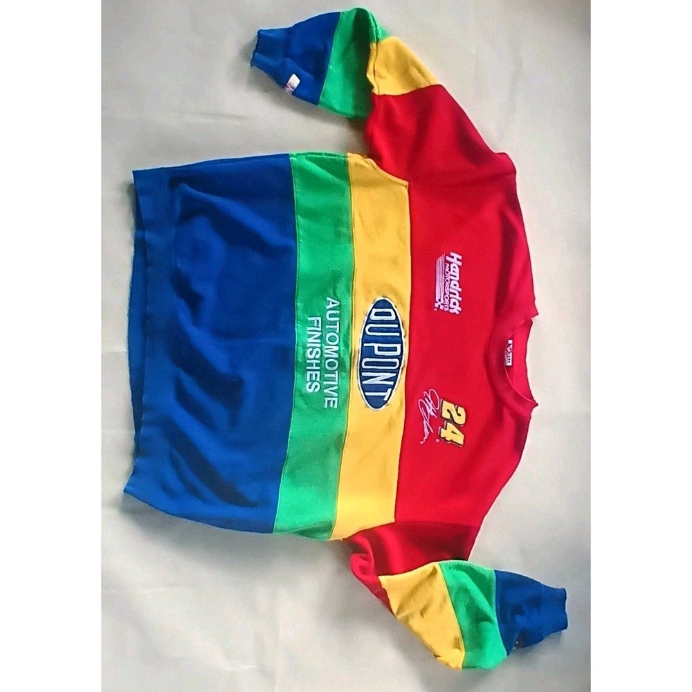 Jeff Gordon Vintage Chase Authentics NASCAR Sweatshirt DuPont Rainbow XXL